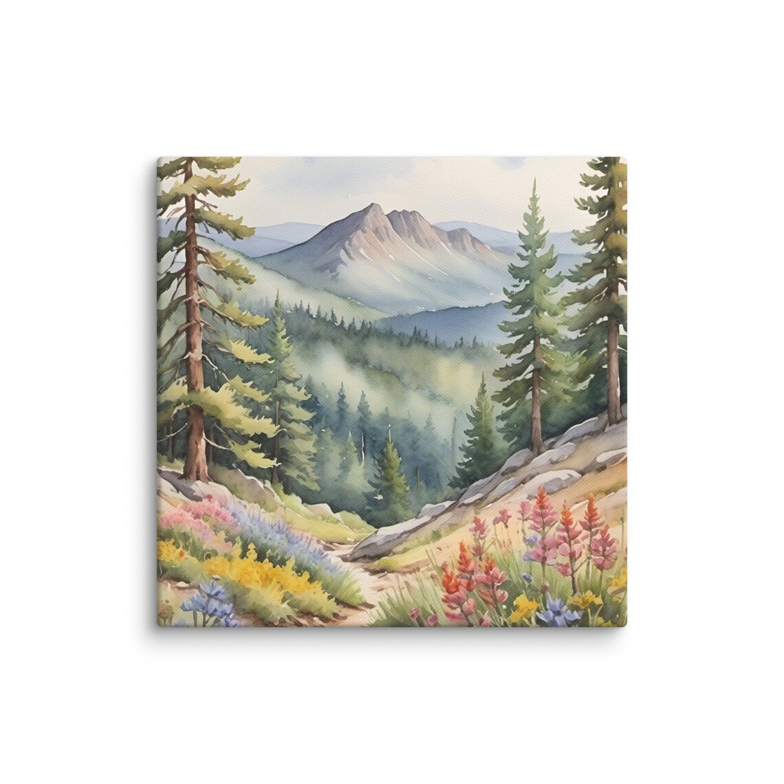 Rocky Mountain Wildflower Meadow Trail Watercolor Colorado Art Poster - Image 4