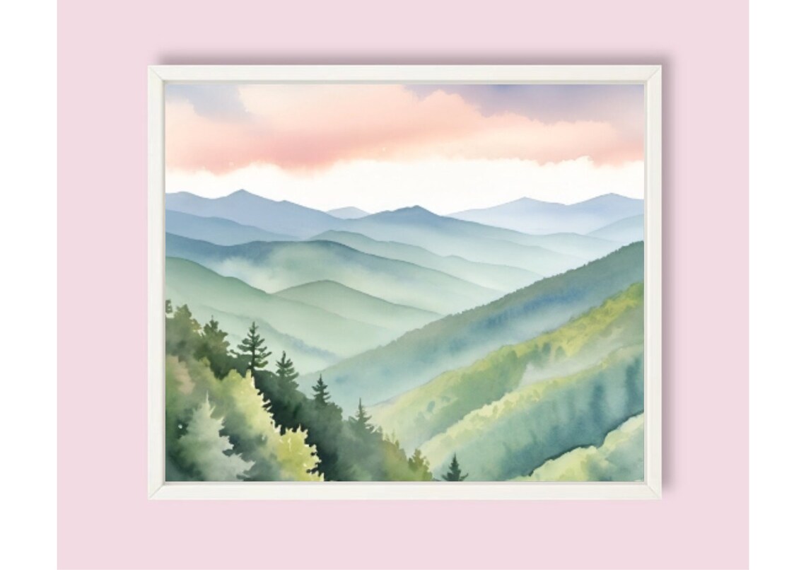 Great Smoky Mountains National Park Watercolor Art Print - Image 6