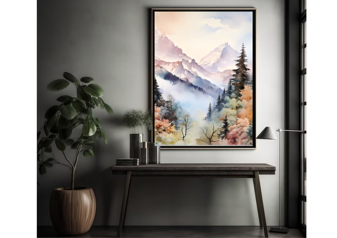 Rocky Mountains Watercolor Art Print, Colorado Landscape - Image 4