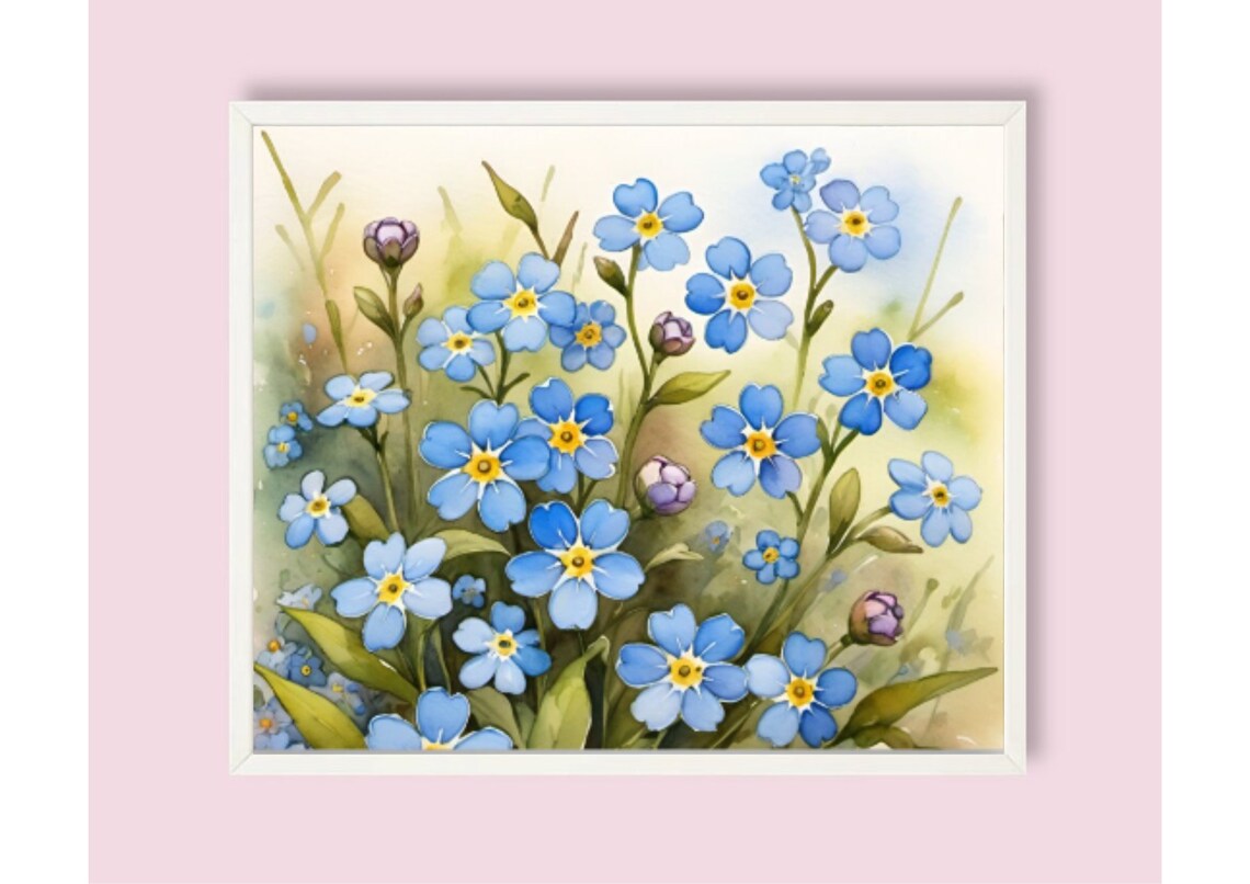 Forget Me Nots Watercolor Botanical Art Print - Image 6