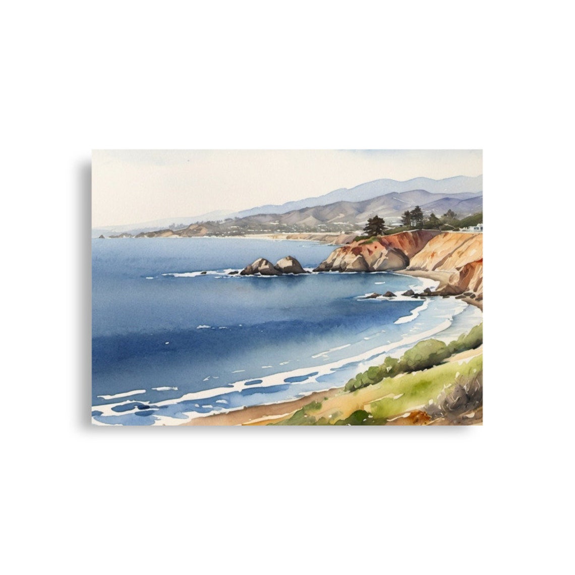 Big Sur Painting California Coast Watercolor Art Print California Coastline Wall Art Ocean Beach Art Californias Pacific Coast Seascape Art - Image 6
