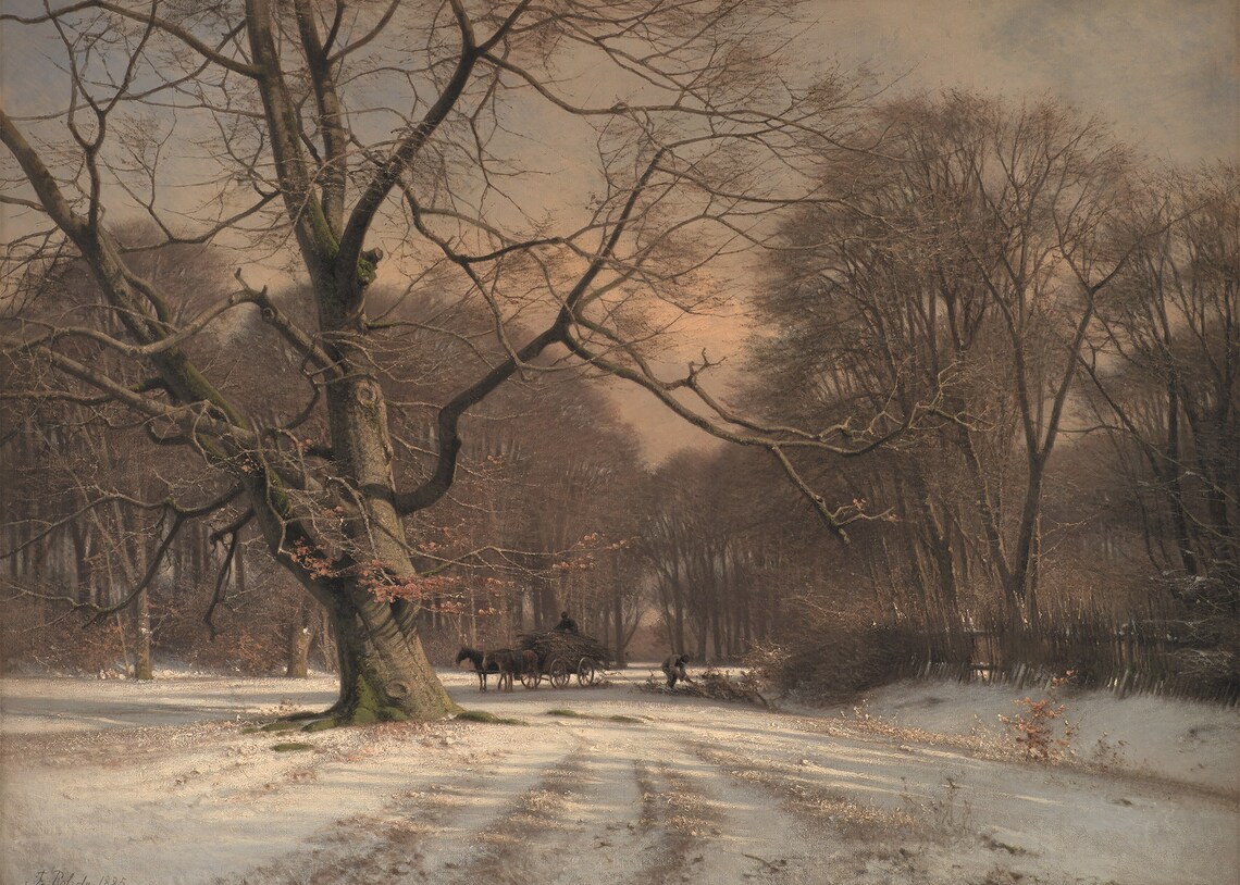 Winter Country Landscape, Vintage Farmhouse Art Print - Image 4