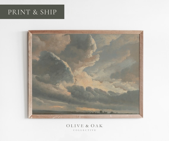 Cloud Painting Soft Pastel Nursery Wall Art Kids Room Decor Printed Or Framed Art Prints 504 M