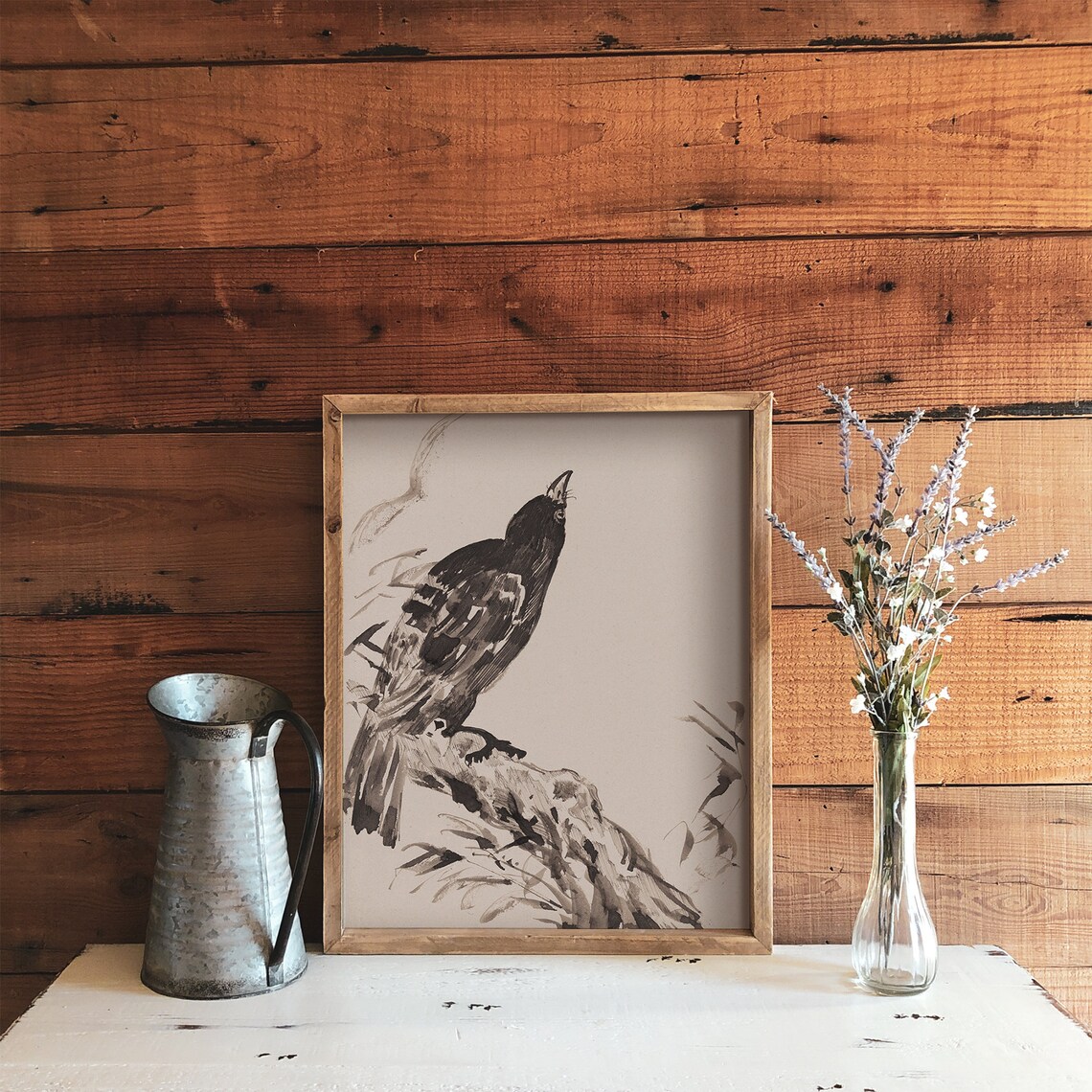 Vintage Crow Painting, Autumn Art Print - Image 2