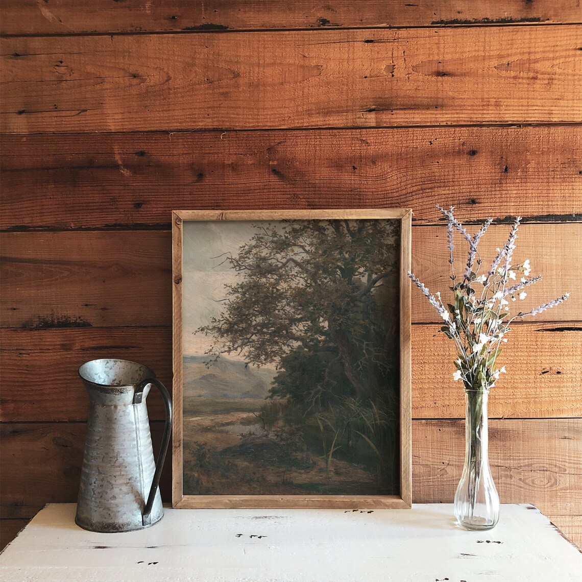 Muted Landscape with Trees, Vintage Art Print - Image 4