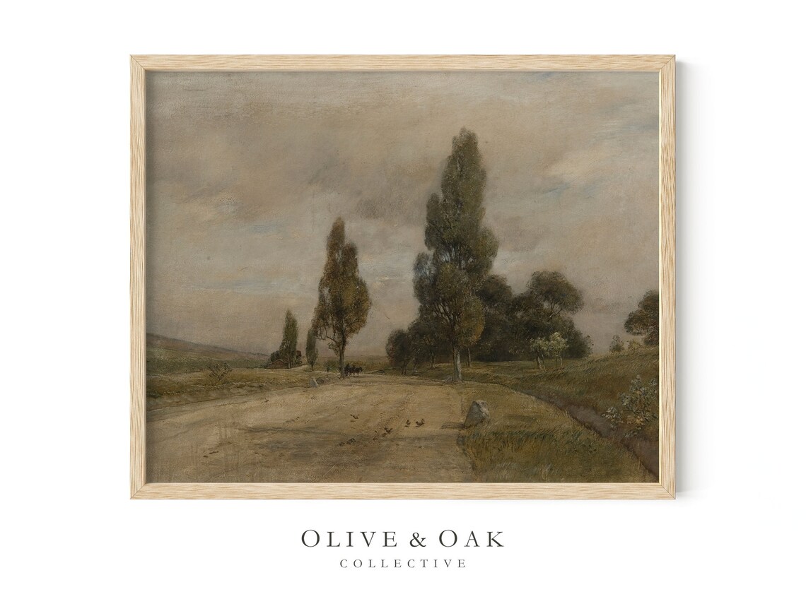 Vintage Farmhouse Landscape Painting, Cottage Decor - Image 4