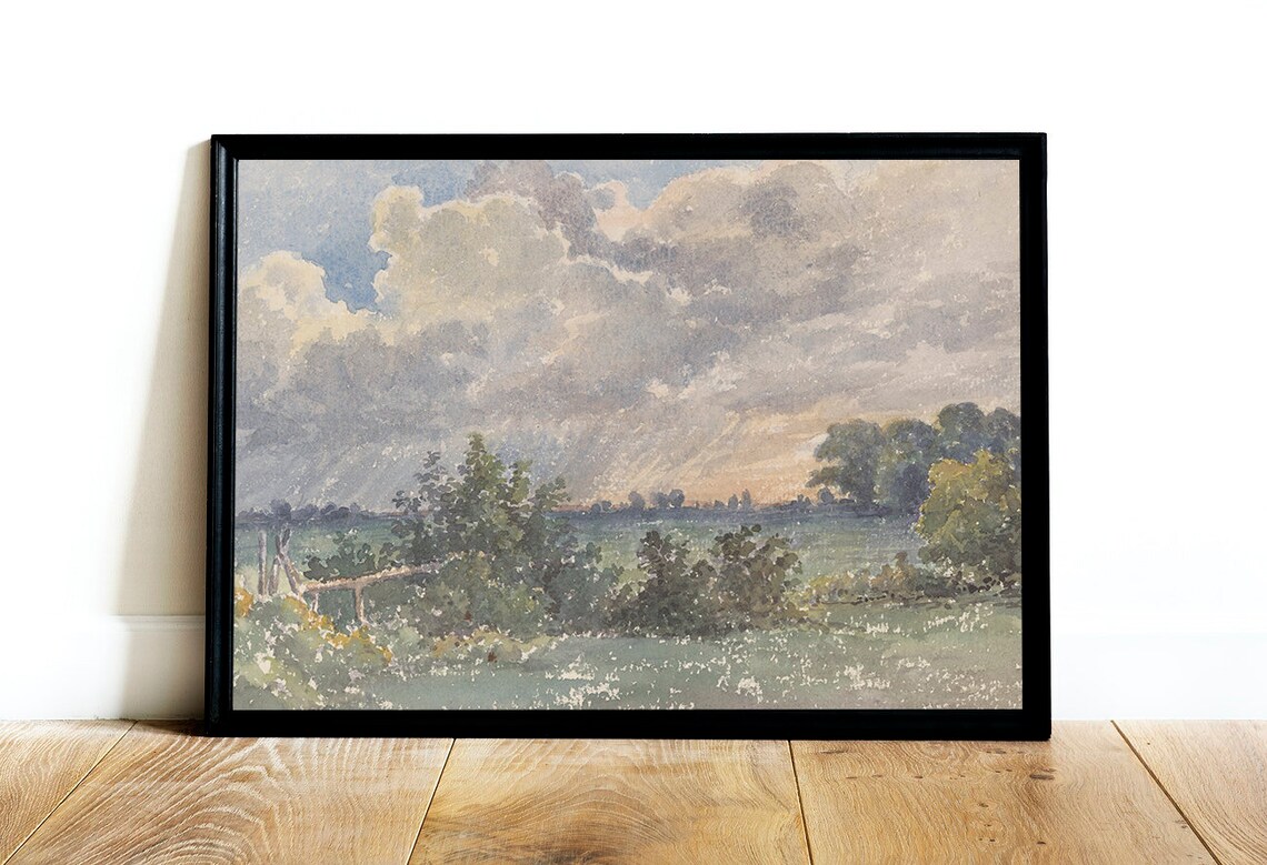 Spring Landscape Painting, Vintage Farmhouse Art Print - Image 2