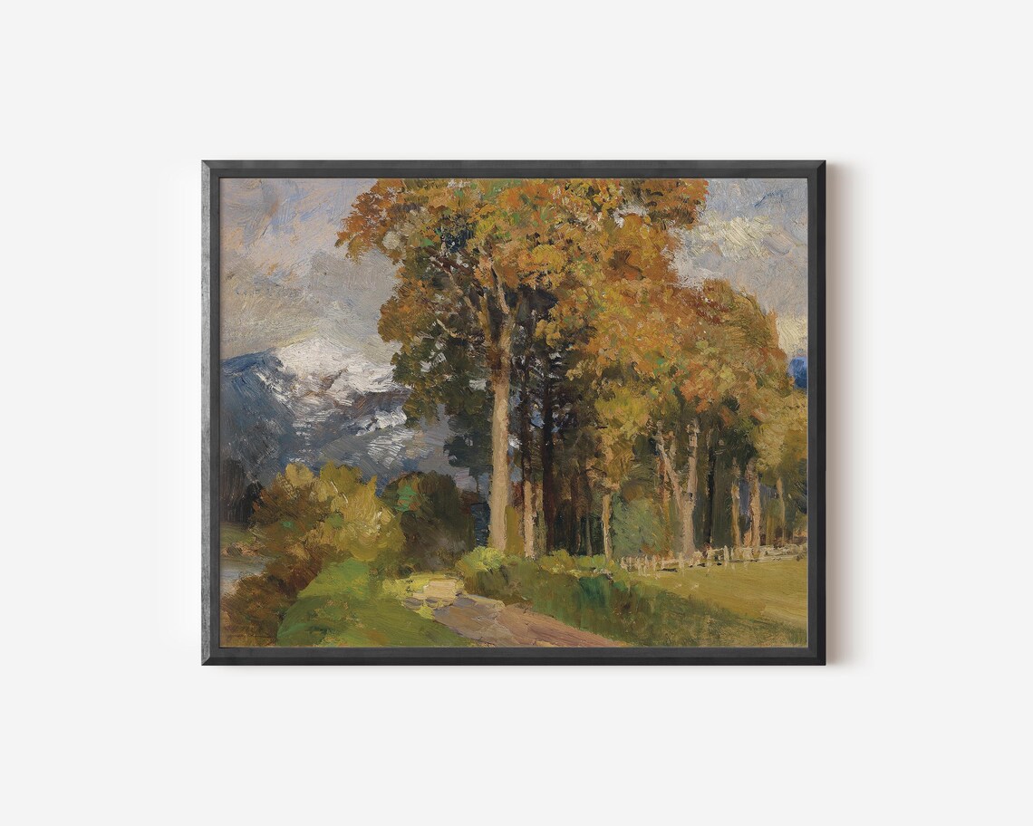 Vintage Autumn Landscape Art Print, Fall Decor - Image 4