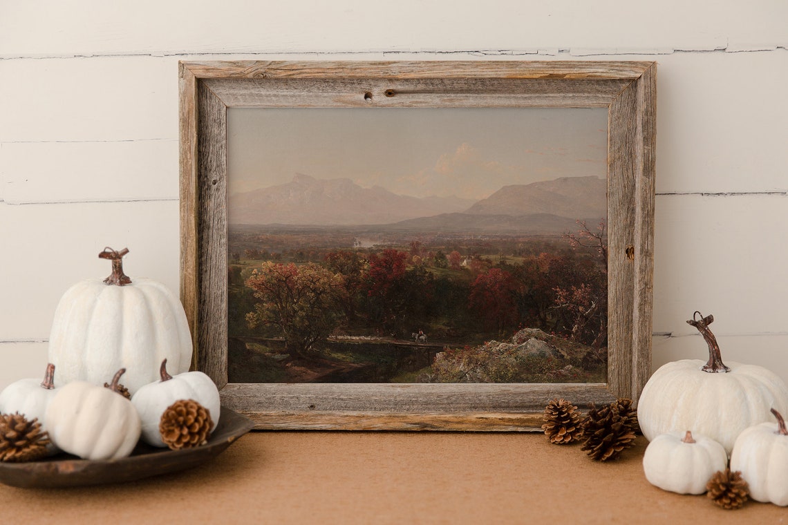Vintage Autumn Landscape Painting, Art Print - Image 3