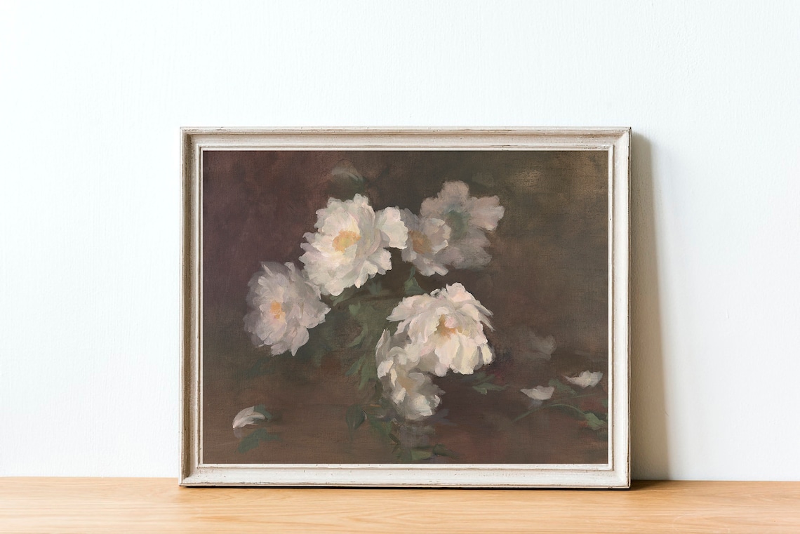 Peony Flower Painting, Vintage French Country Art Print - Image 3