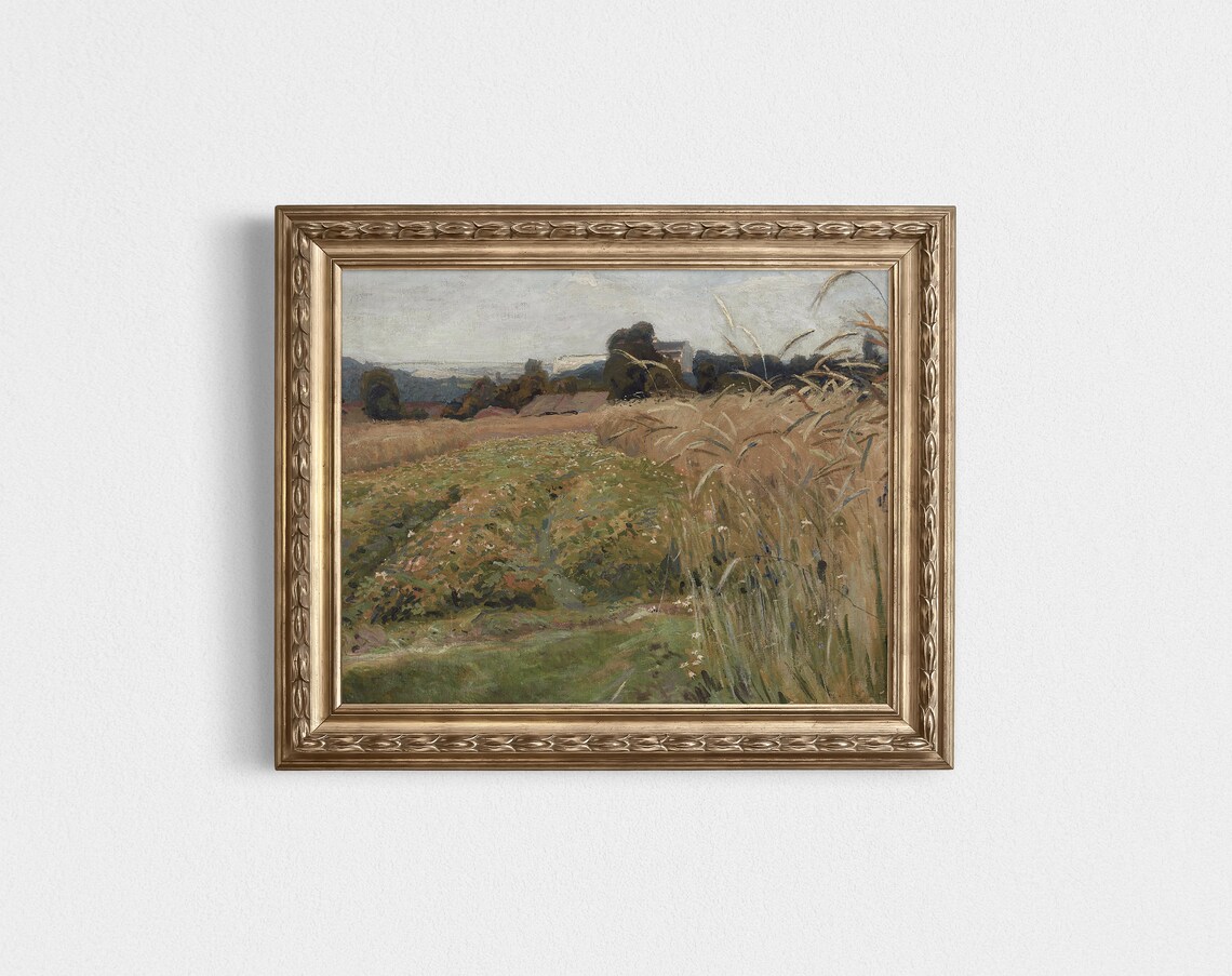 Summer Wheat Field Painting, Vintage Art Poster - Image 4