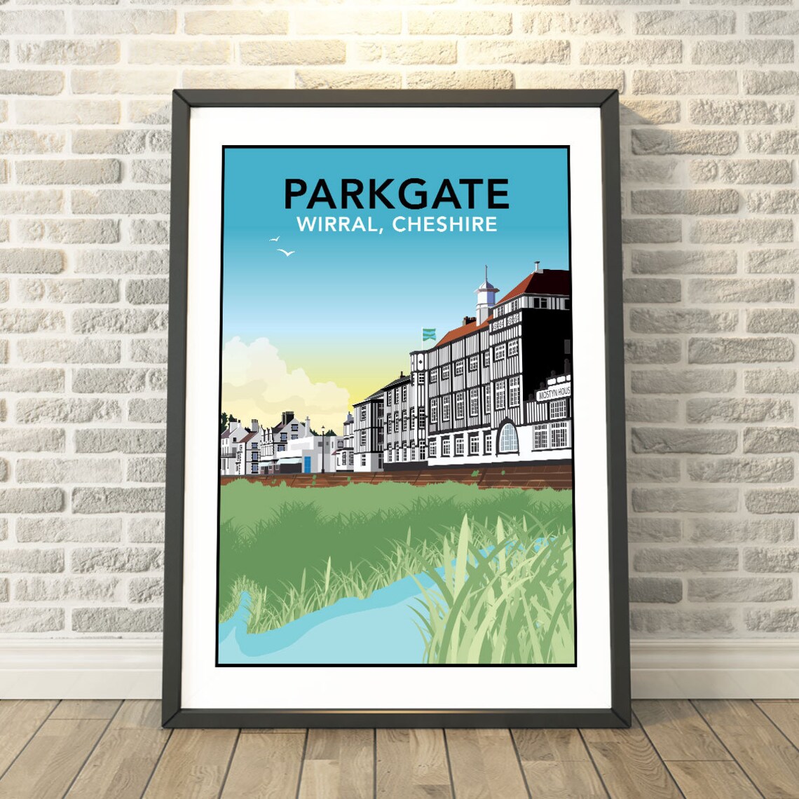 Parkgate Wirral Cheshire Travel Poster, Memory Print