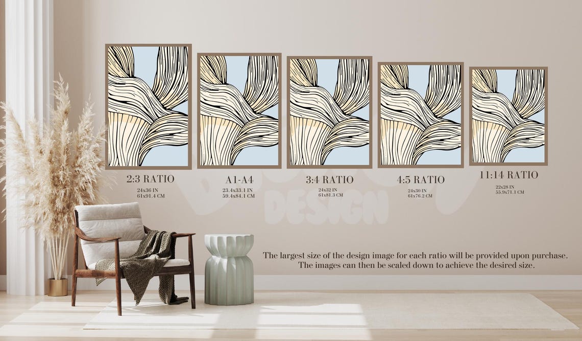 Wabi Sabi Abstract Line Art, Boho Decor - Image 2