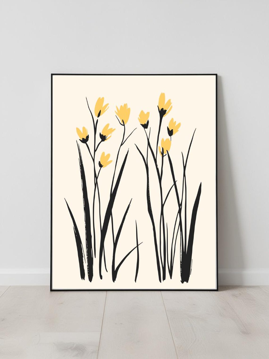 Wabi Sabi Spring Flower Art Print, Japandi Minimalist