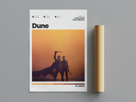 Dune Paul Chani Sunset Silhouette Blades Desert Movie Poster