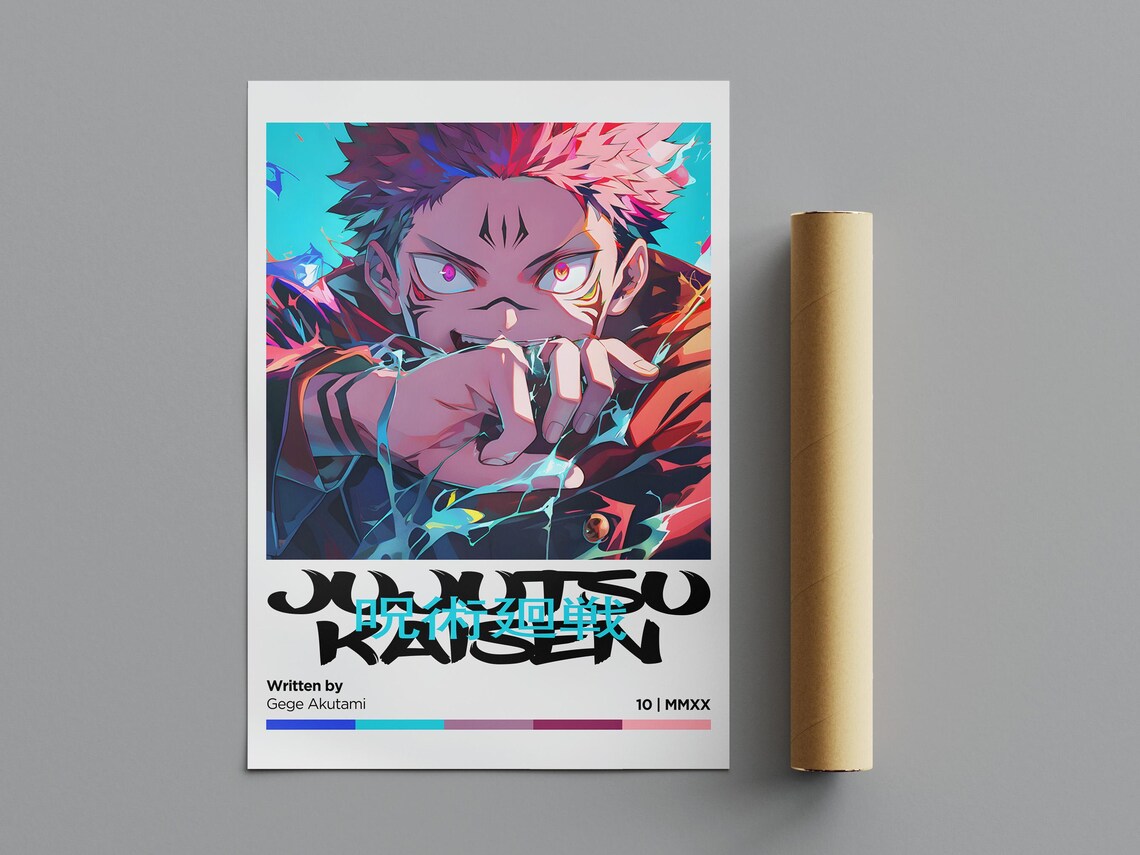 Jujutsu Kaisen Minimalist Anime Poster Cursed Energy Sorcerer Art