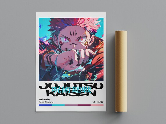 Jujutsu Kaisen Minimalist Anime Poster Cursed Energy Sorcerer Art