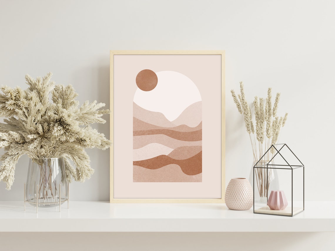 Terracotta Desert Arch Sun Geometric Minimalist Boho Art Poster - Image 2