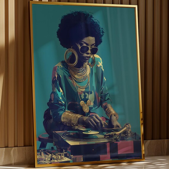 Afrocentric Wall Art Printable Hypebeast Decor Retro Vinyl Record Digital Download