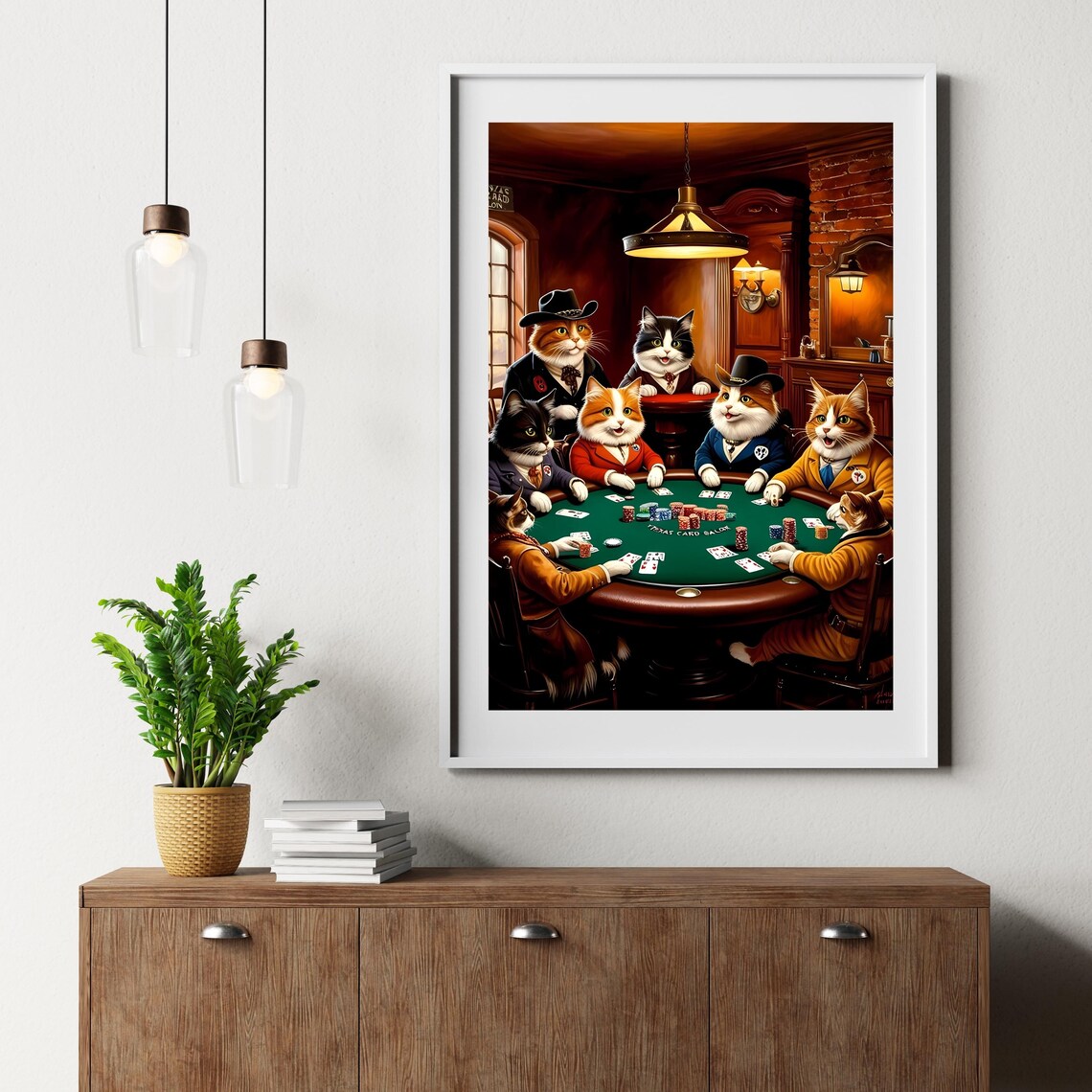 Funny Cats Playing Poker, Maximalist Gaming Decor - Image 3