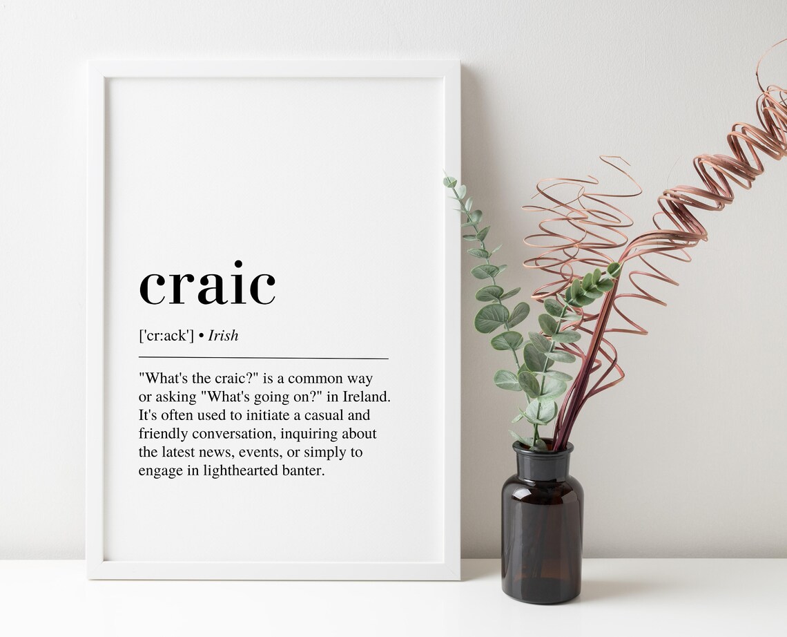 Craic Definition Funny Irish Slang Typography Poster - Image 5
