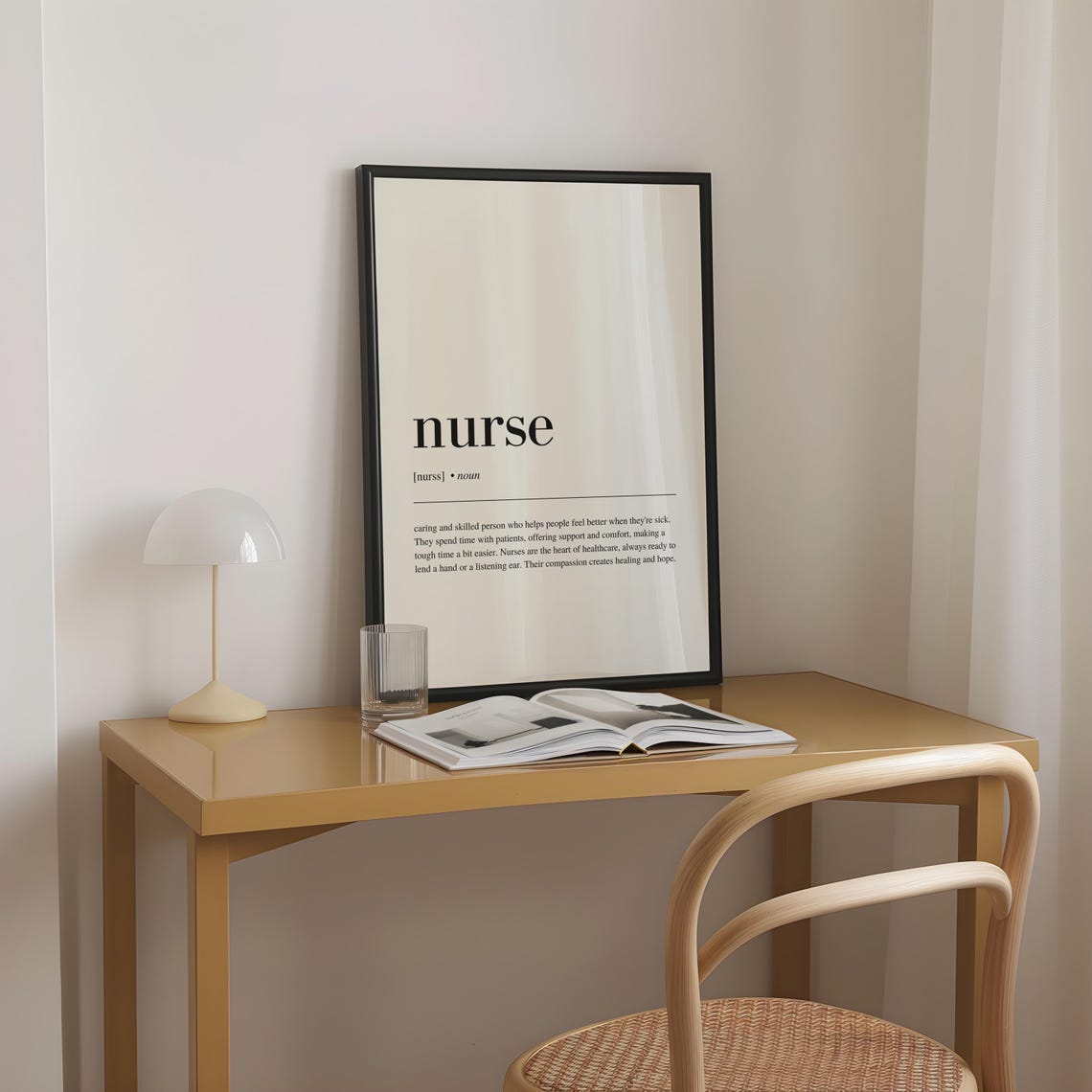 Nurse Definition Dictionary Style Healthcare Gift Typography Poster - Image 2