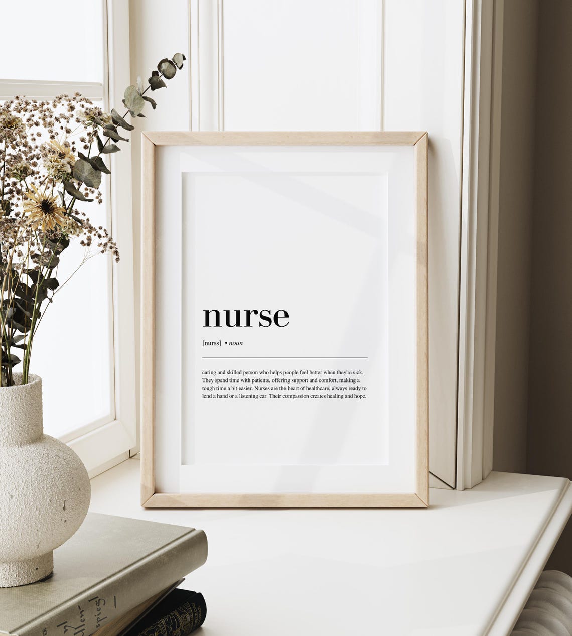 Nurse Definition Dictionary Style Healthcare Gift Typography Poster - Image 4