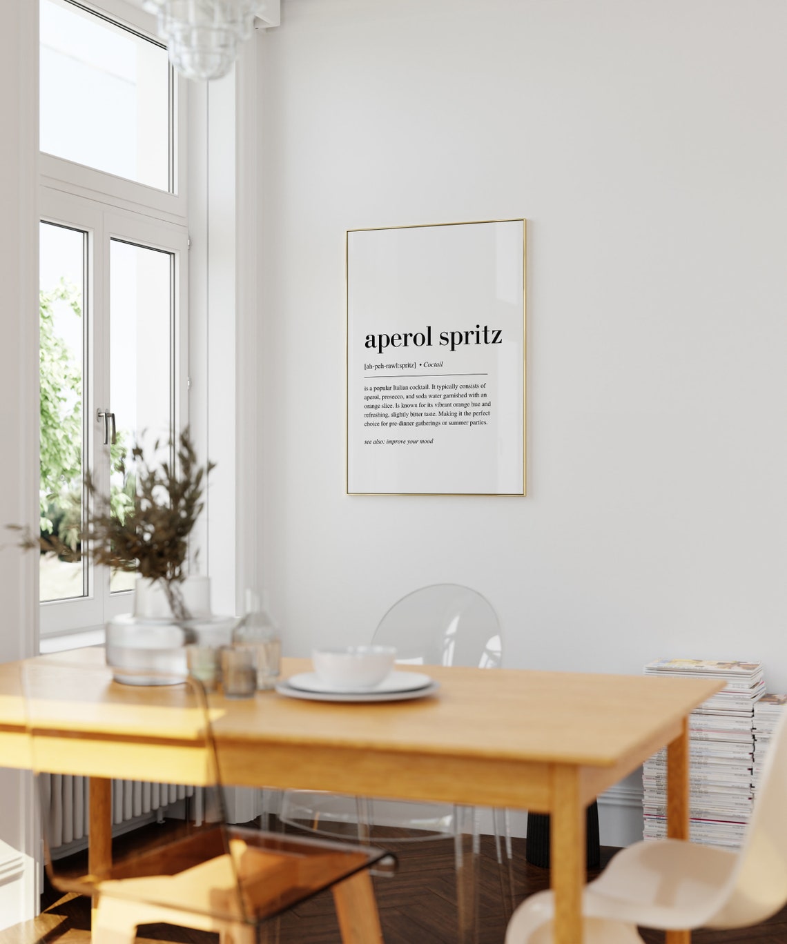Aperol Spritz Definition Cocktail Bar Decor Kitchen Wall Art - Image 2
