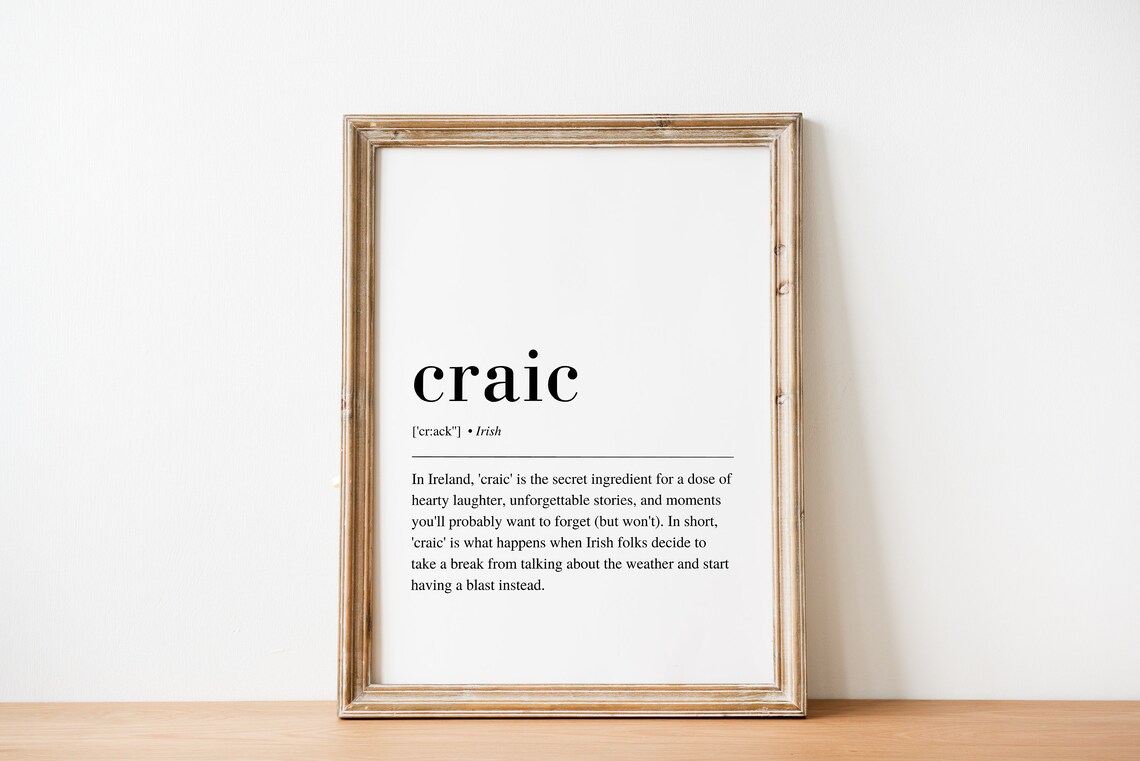 Craic Definition Funny Typography Poster, Irish Slang - Image 3