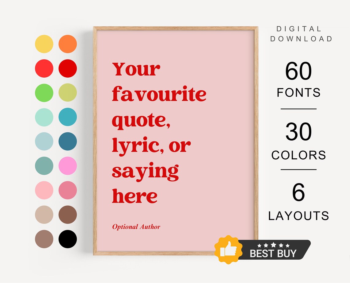 Custom Quote Art Print, Personalized Wall Decor