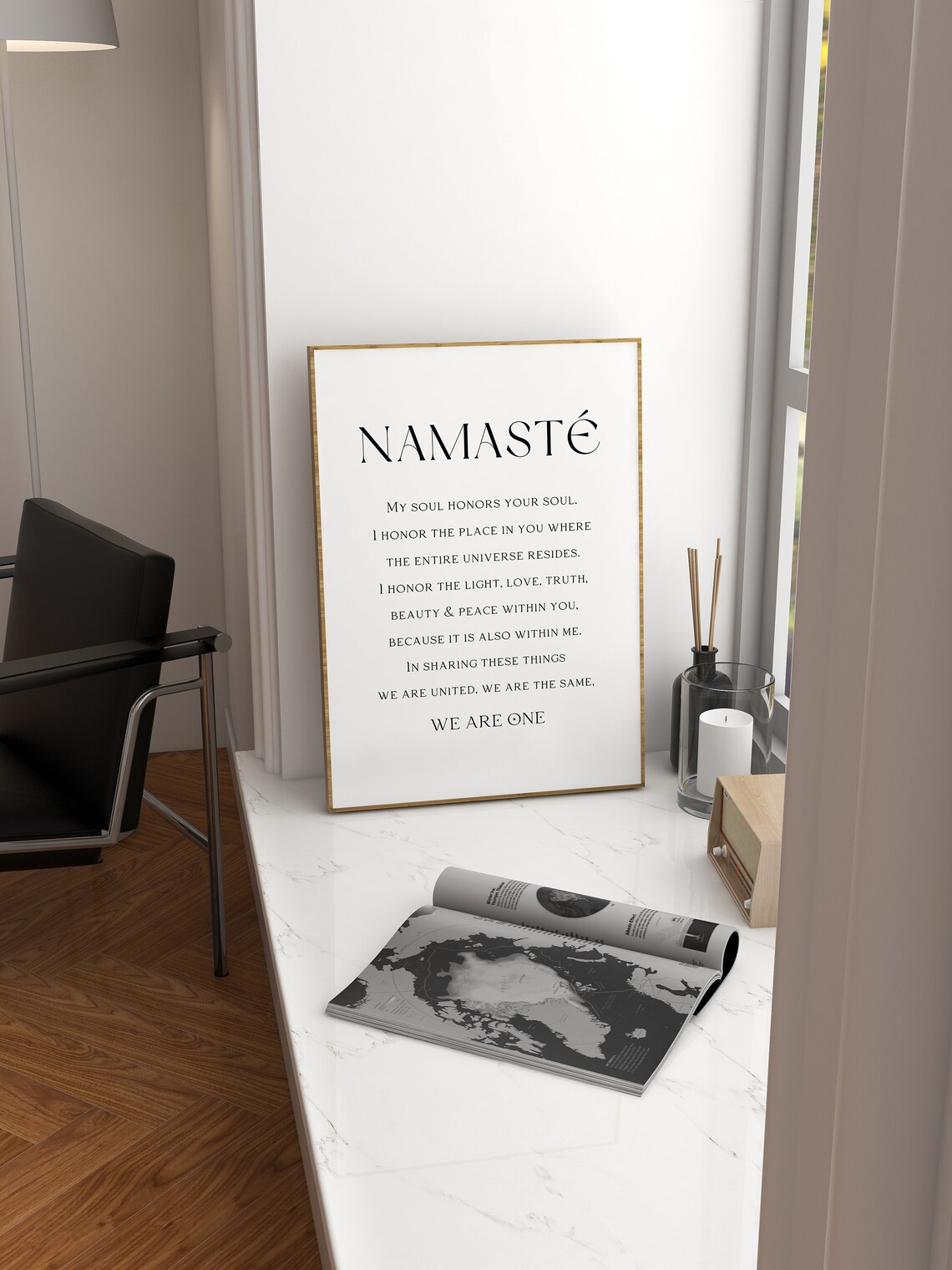 Namaste Definition Print, Yoga Meditation Wall Art - Image 4
