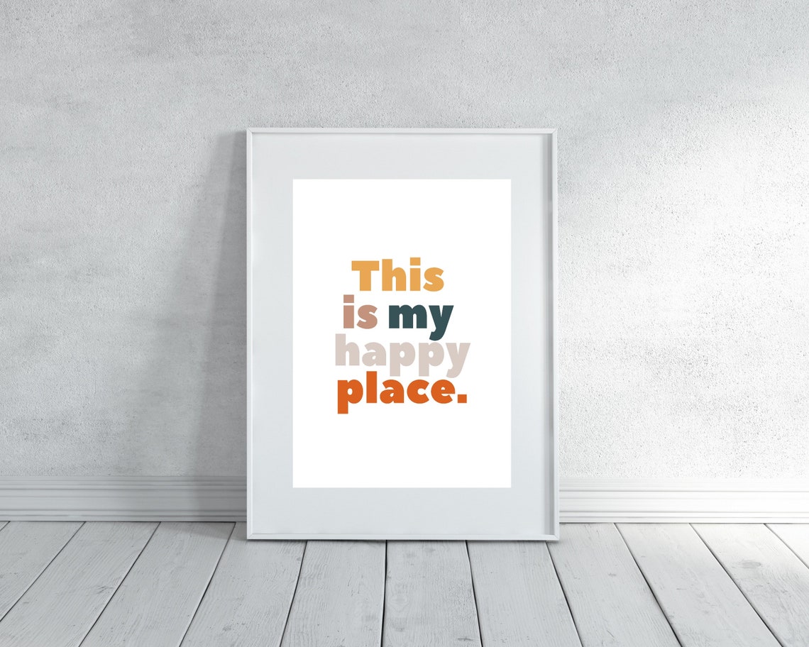 This Is My Happy Place Warm Brown Tones Minimalist Gallery Wall Poster - Image 3