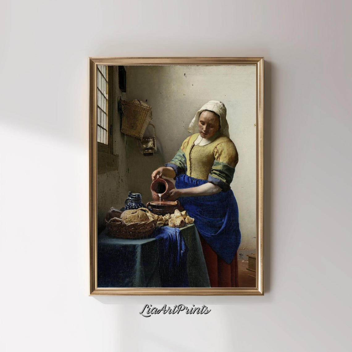 The Milkmaid Art Vermeer Inspired Wall Print Dutch Golden Age Artwork Classic Kitchen Decor - Image 3