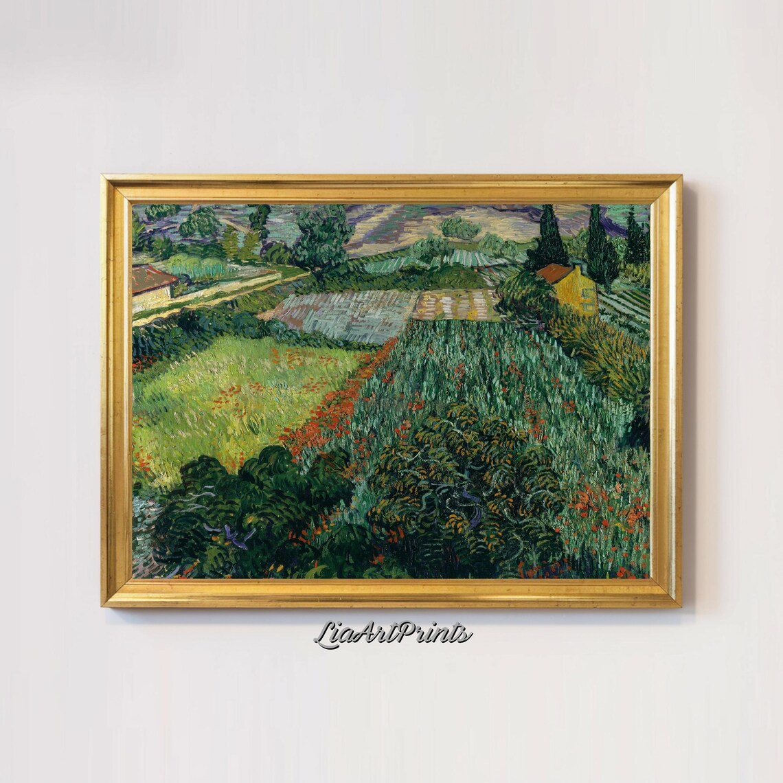 Van Gogh Inspired Landscape, Vibrant Countryside Scene - Image 2