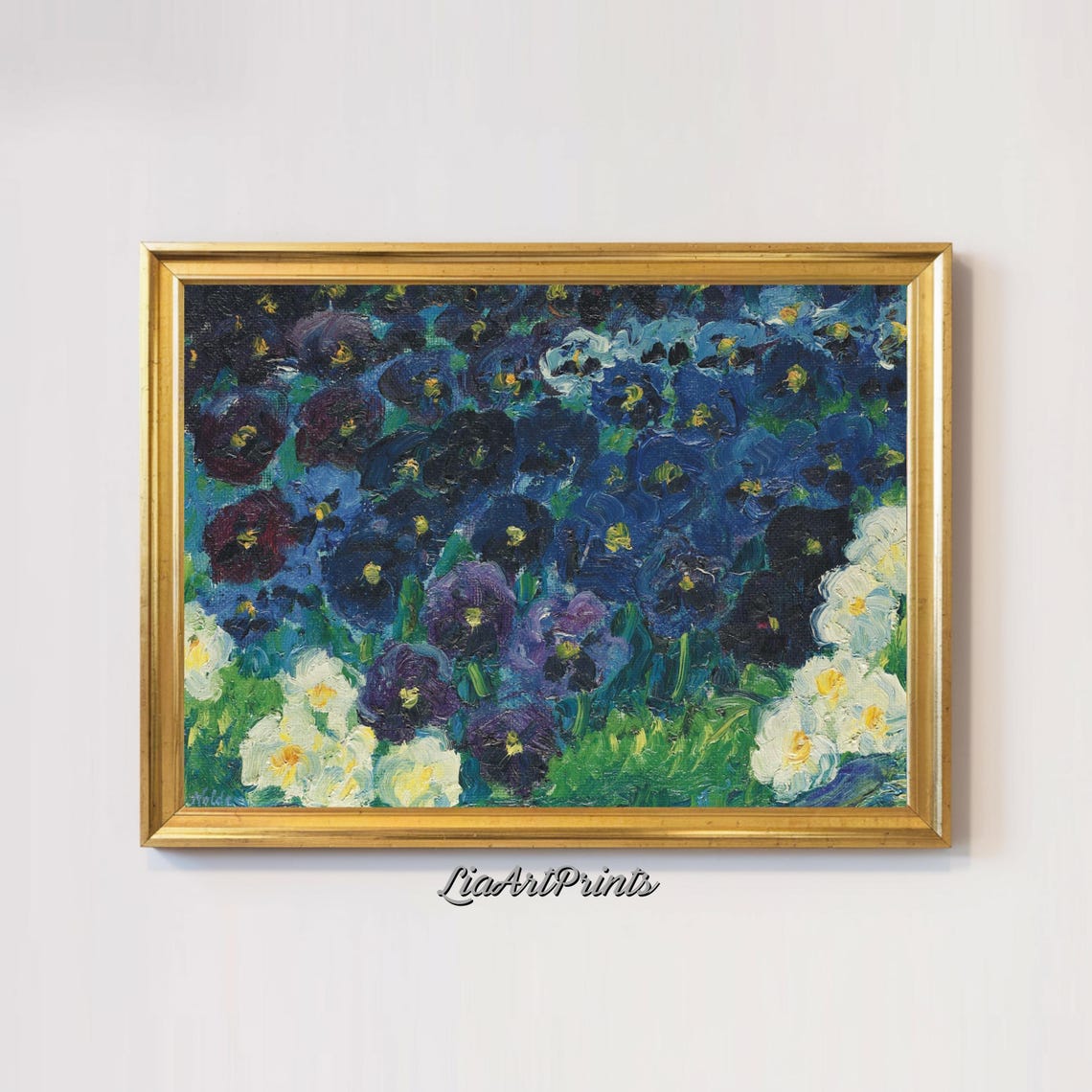 Emil Nolde Blue Pansies Expressionist Floral Meadow Painting Poster - Image 2