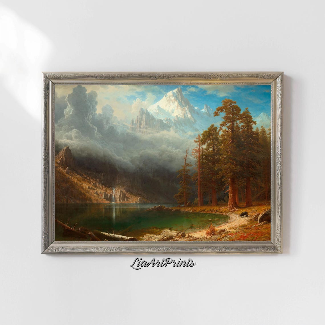 Majestic Mountain Landscape Wall Art Serene Lake Scene With Pine Forest Artwork For Nature Lovers - Image 4