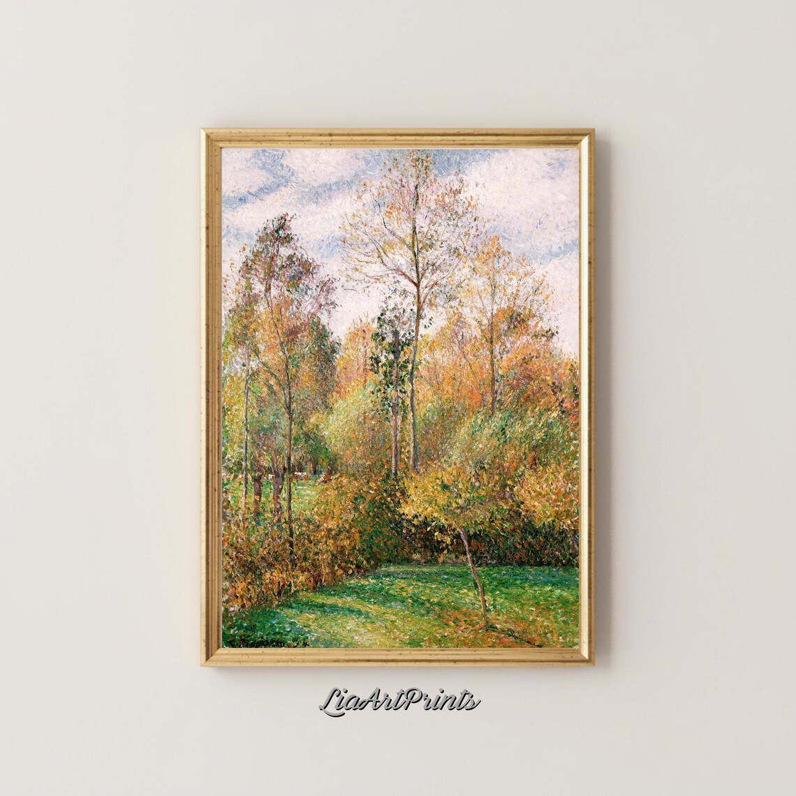 Impressionist Autumn Forest Golden Woodland Landscape Art Print - Image 4