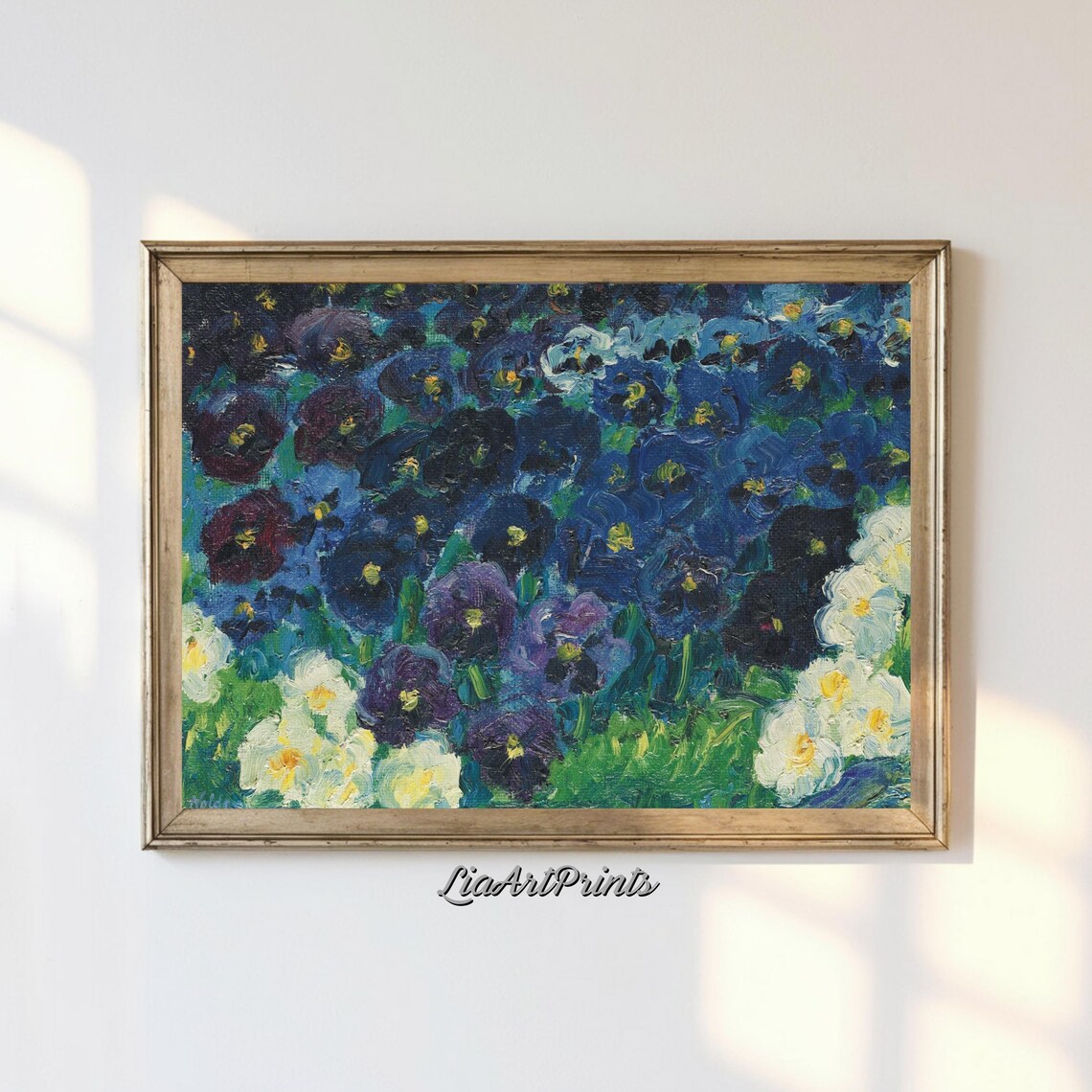 Emil Nolde Blue Pansies Expressionist Floral Meadow Painting Poster