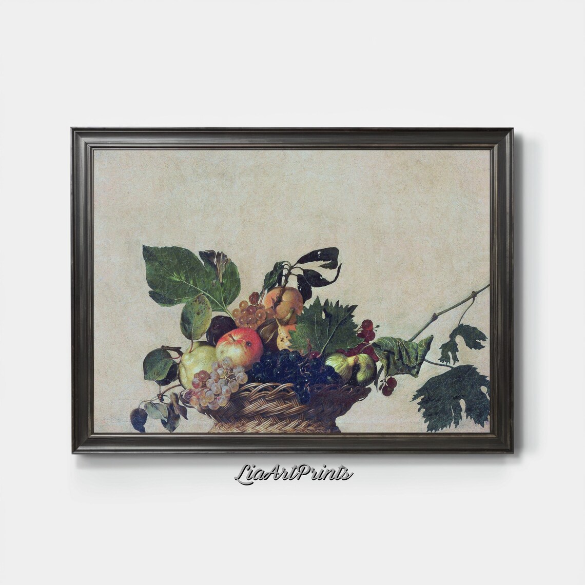Vintage Still Life Wall Art Classic Fruit Basket Painting Antique Inspired Artwork Rustic Home Decor - Image 3
