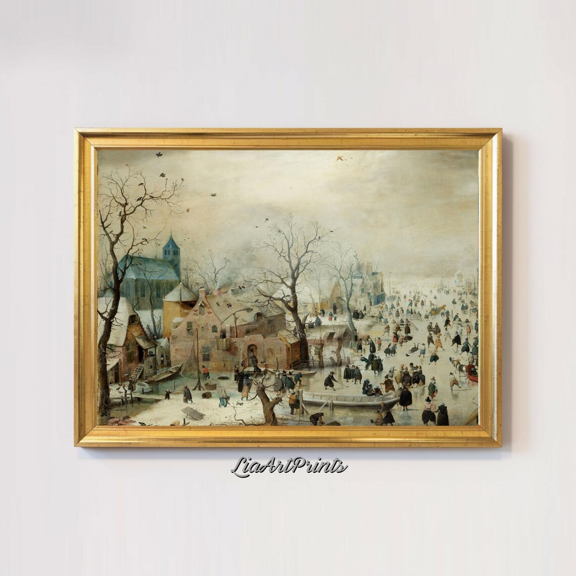 Pieter Bruegel Winter Landscape Ice Skaters and Bird Trap Classic Poster - Image 2