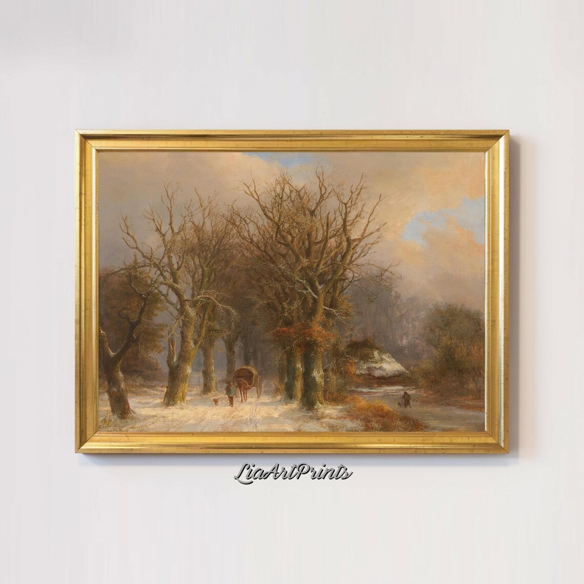 Winter Woodland Path With Horse Drawn Cart - Image 2
