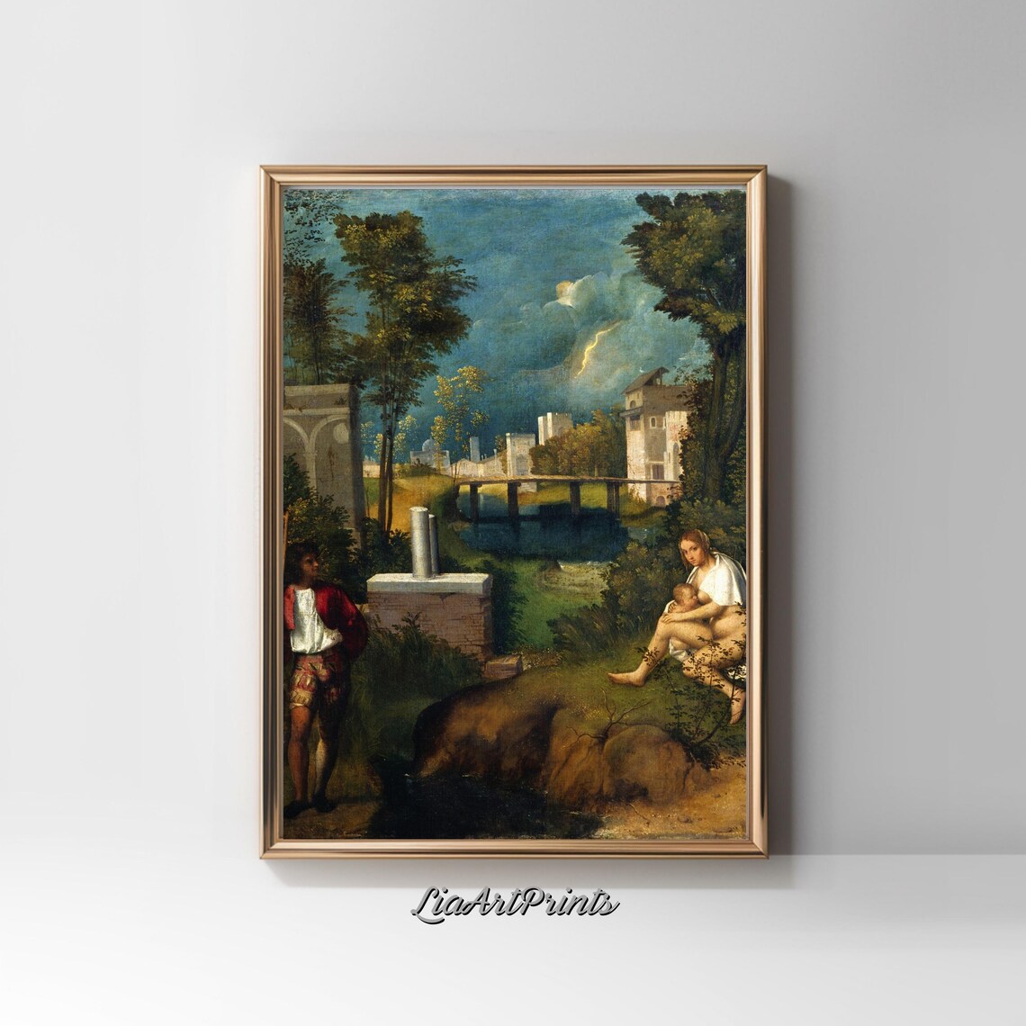Classical Landscape, Renaissance Inspired Pastoral Scene - Image 3