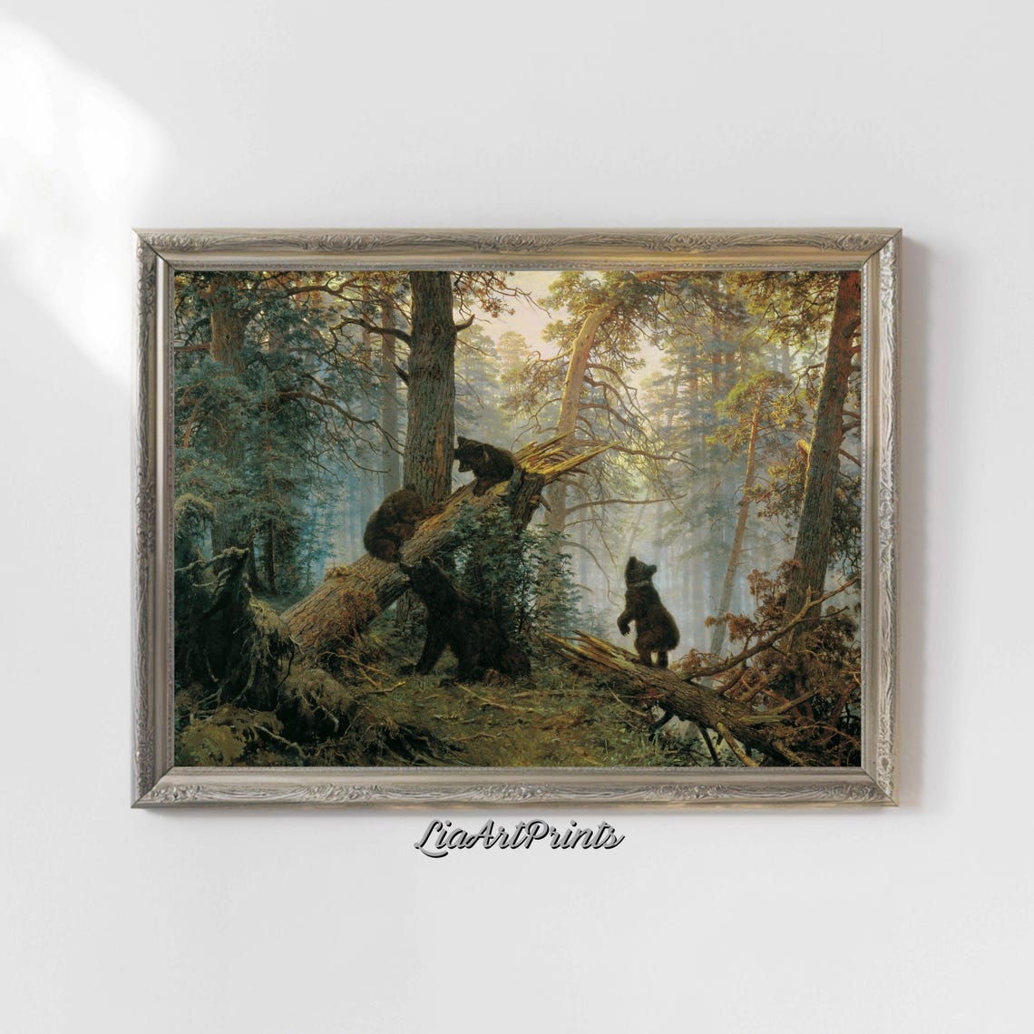 Ivan Shishkin Morning in a Pine Forest Bear Cubs Classic Art Poster - Image 4