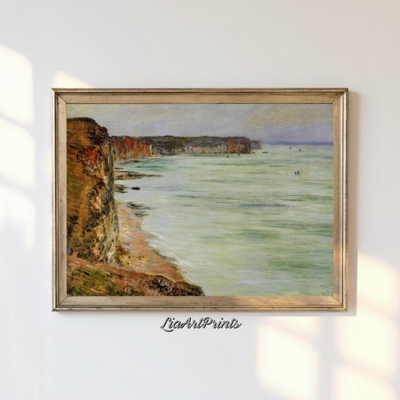 Antique Rustic Muted Landscape Painting Vintage Neutral Wall Art Antique Landscape Art Wall Art
