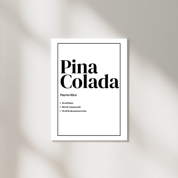Pina Colada Cocktail Poster