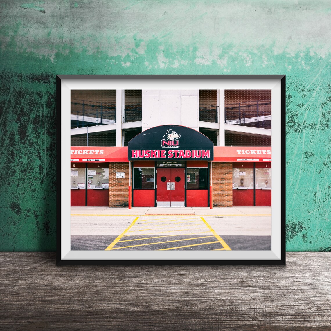 NIU Huskie Stadium Ticket Entrance DeKalb Illinois Sports Poster