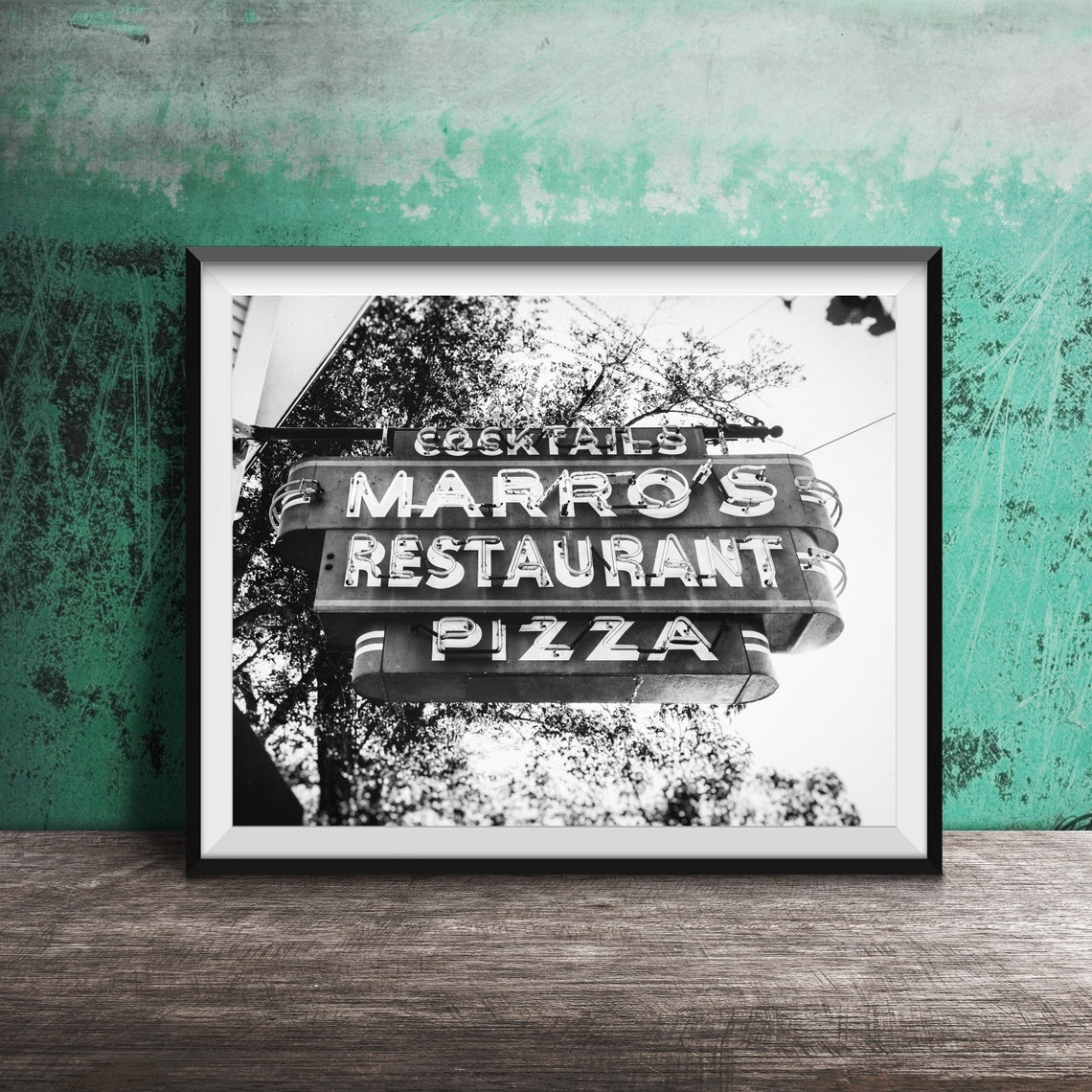 Marro's Restaurant Saugatuck Michigan Vintage Neon Pizza Sign Poster - Image 2