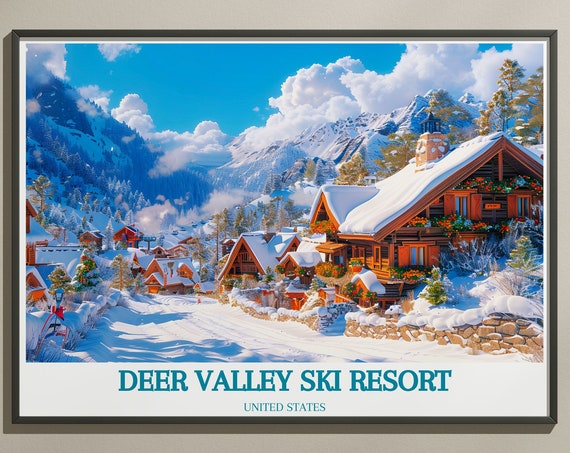 Deer Valley Ski Resort Art Explore Retro Ski Prints From Deer Valley Ski Resort Vintage Posters Prints For Ski Enthusiasts