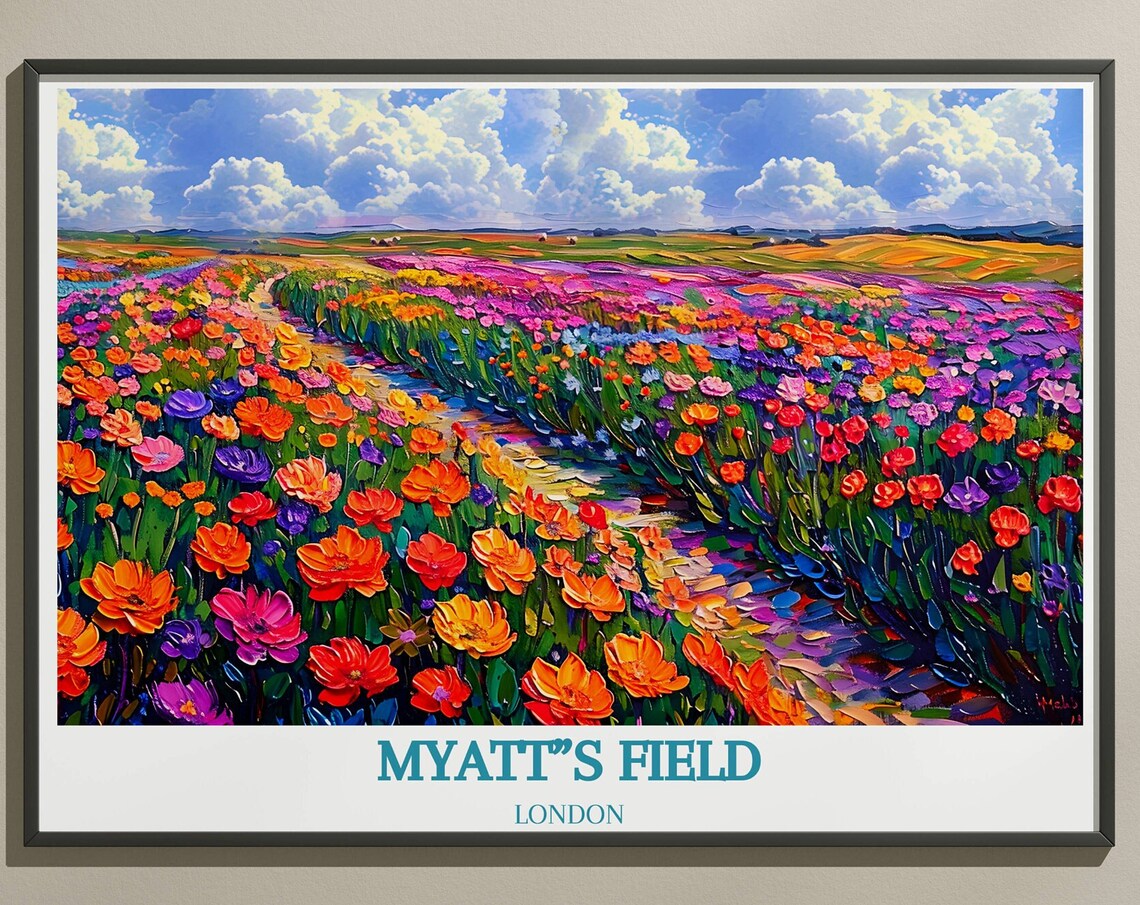 Myatt's Field London Colorful Poppy Wildflower Travel Poster