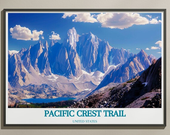 Pacific Crest Trail Jagged Sierra Granite Peaks Alpine Lake View Poster